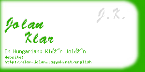 jolan klar business card